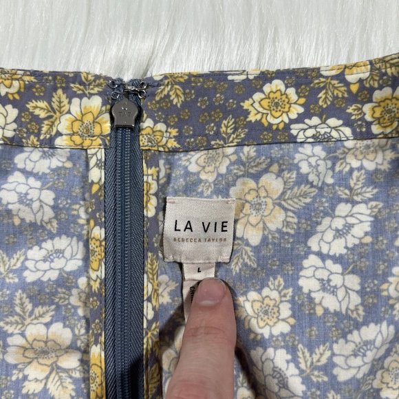 Rebecca Taylor La Vie Size Large Chamomile Margeaux Meadow‎ Poplin Dress - Picture 7 of 12